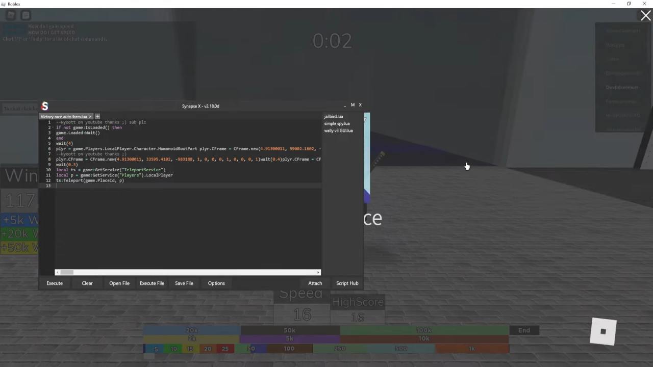Roblox Victory race Script