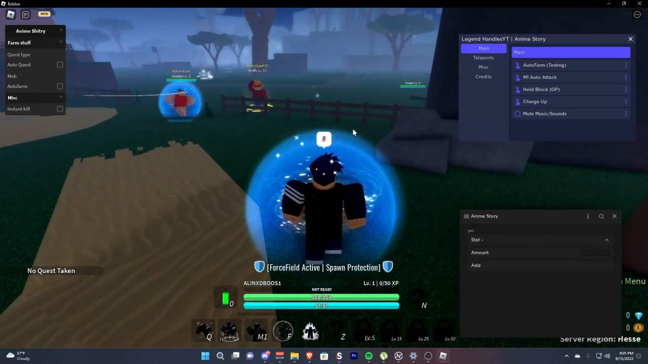 ROBLOX Anime Story Script GUI