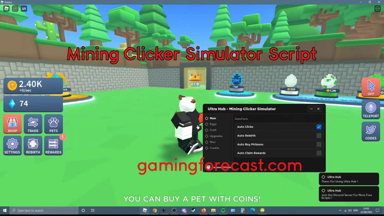 Roblox Mining Clicker Simulator Script Pastebin