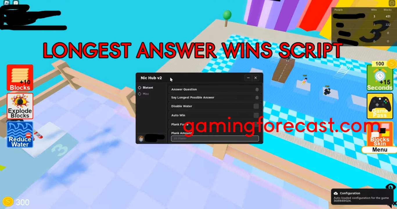 Longest answer wins script